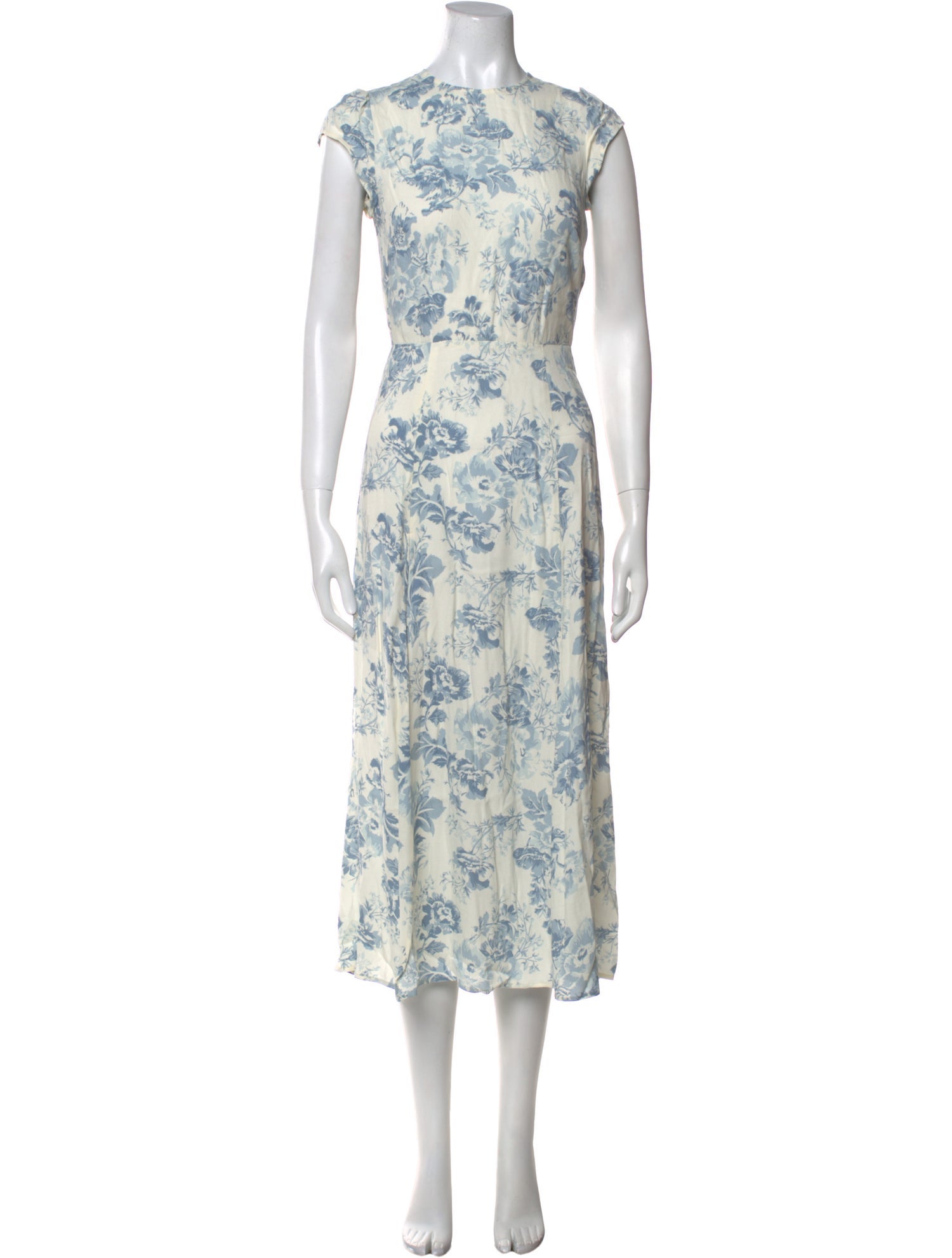 Reformation Floral Print Midi Length Dress