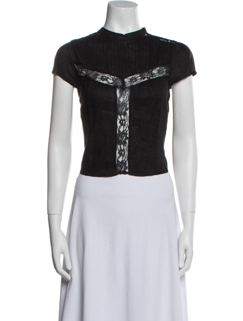 Reformation Mock Neck Short Sleeve Crop Top