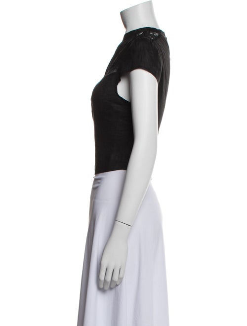 Reformation Mock Neck Short Sleeve Crop Top