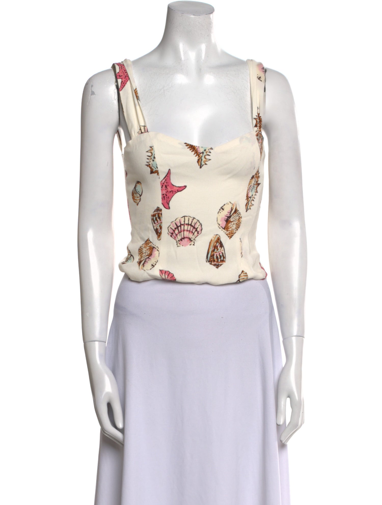 Reformation Floral Print Square Neckline Crop Top w/ Tags