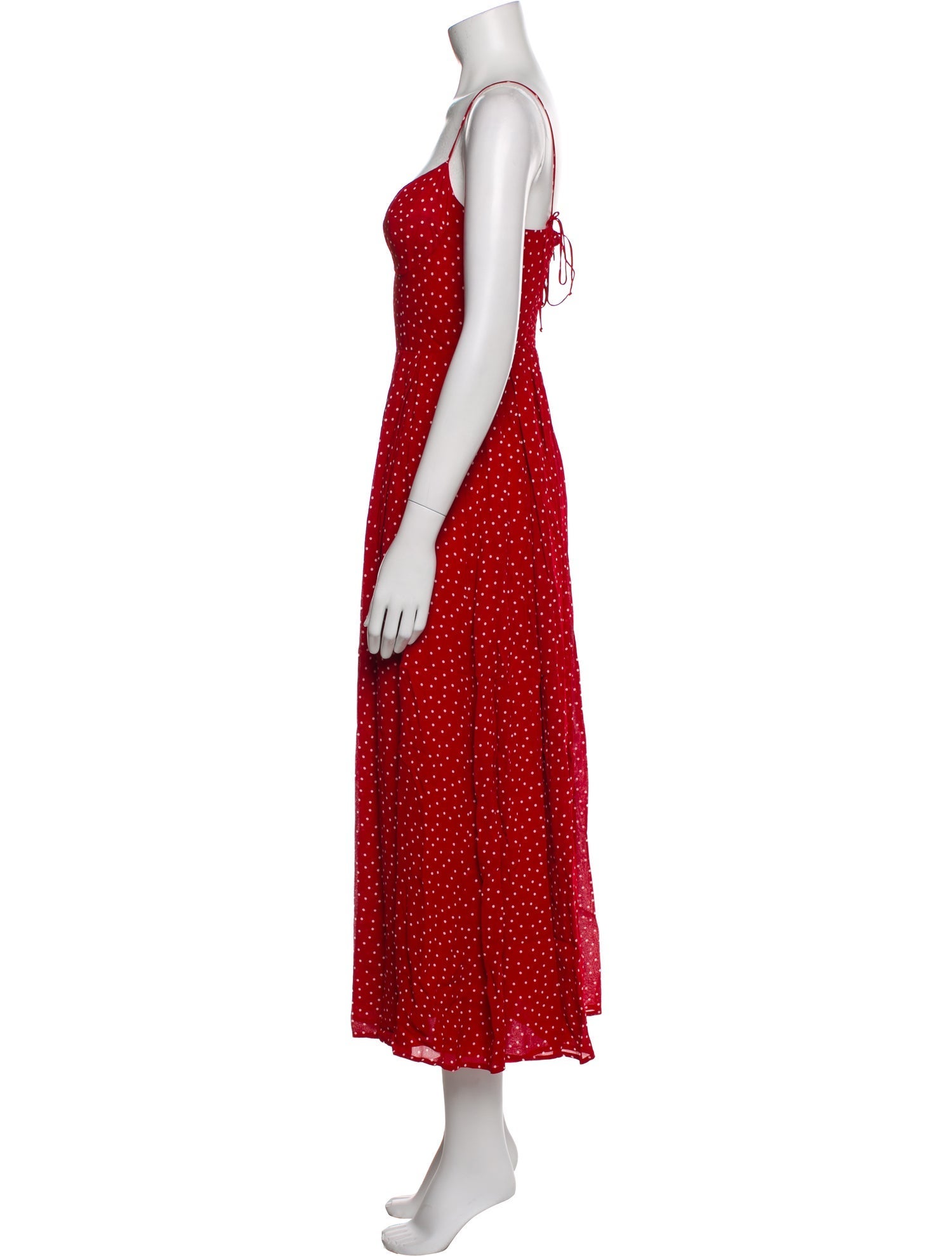 Reformation Polka Dot Print Midi Length Dress
