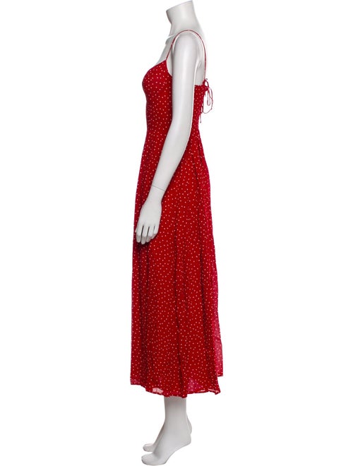 Reformation Polka Dot Print Midi Length Dress