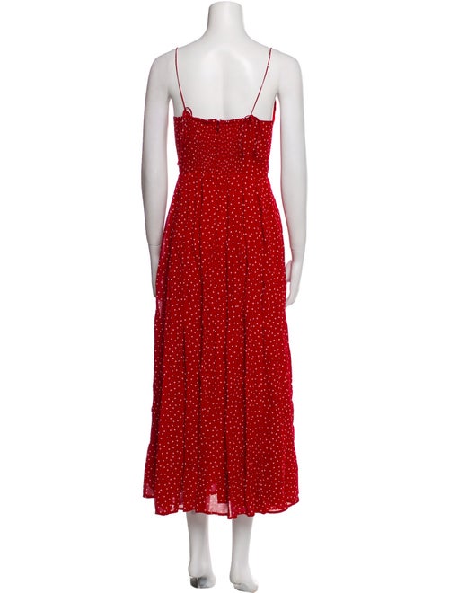 Reformation Polka Dot Print Midi Length Dress