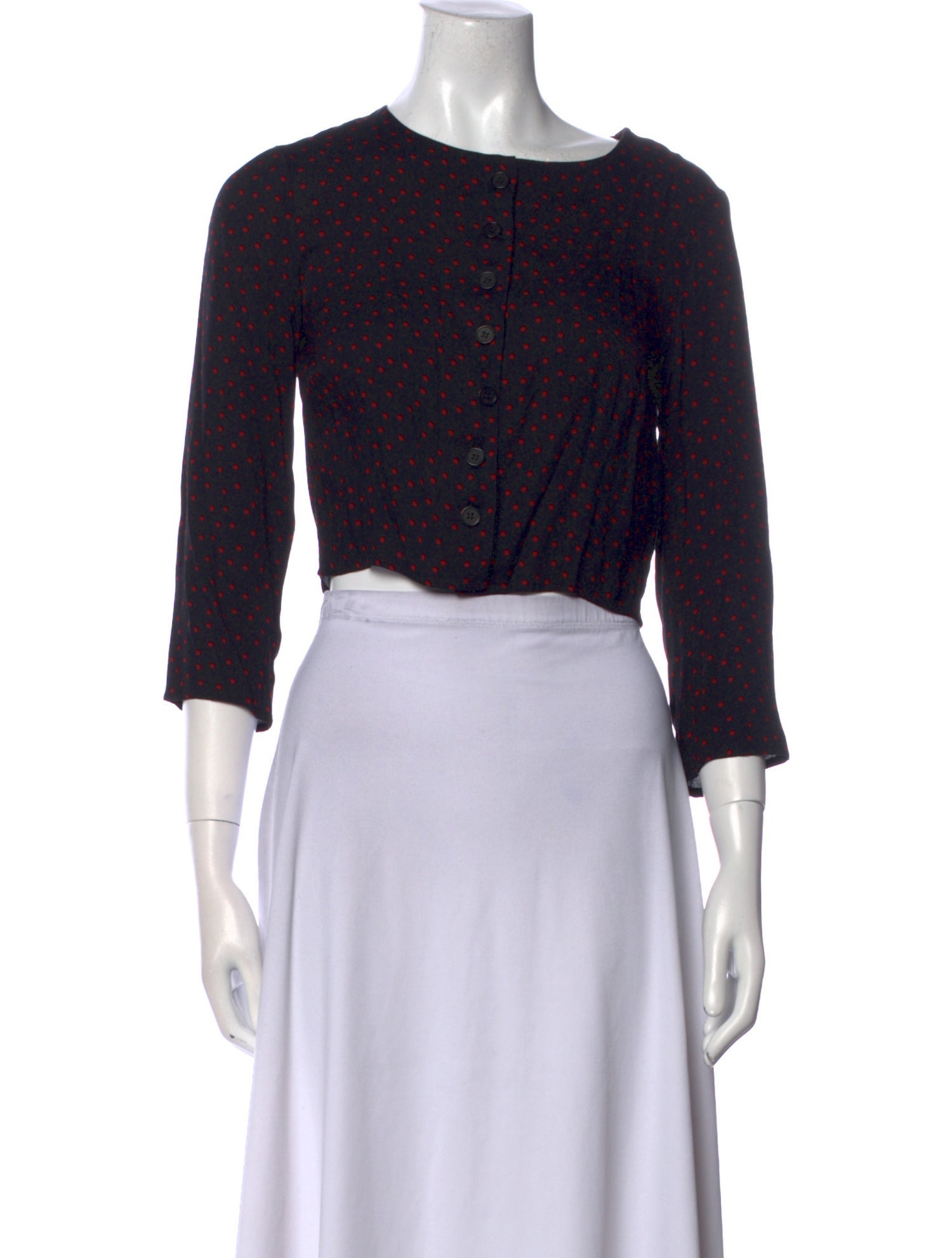 Reformation Bateau Neckline Three-Quarter Sleeve Crop Top w/ Tags