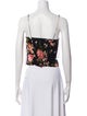 Reformation Floral Print Square Neckline Crop Top