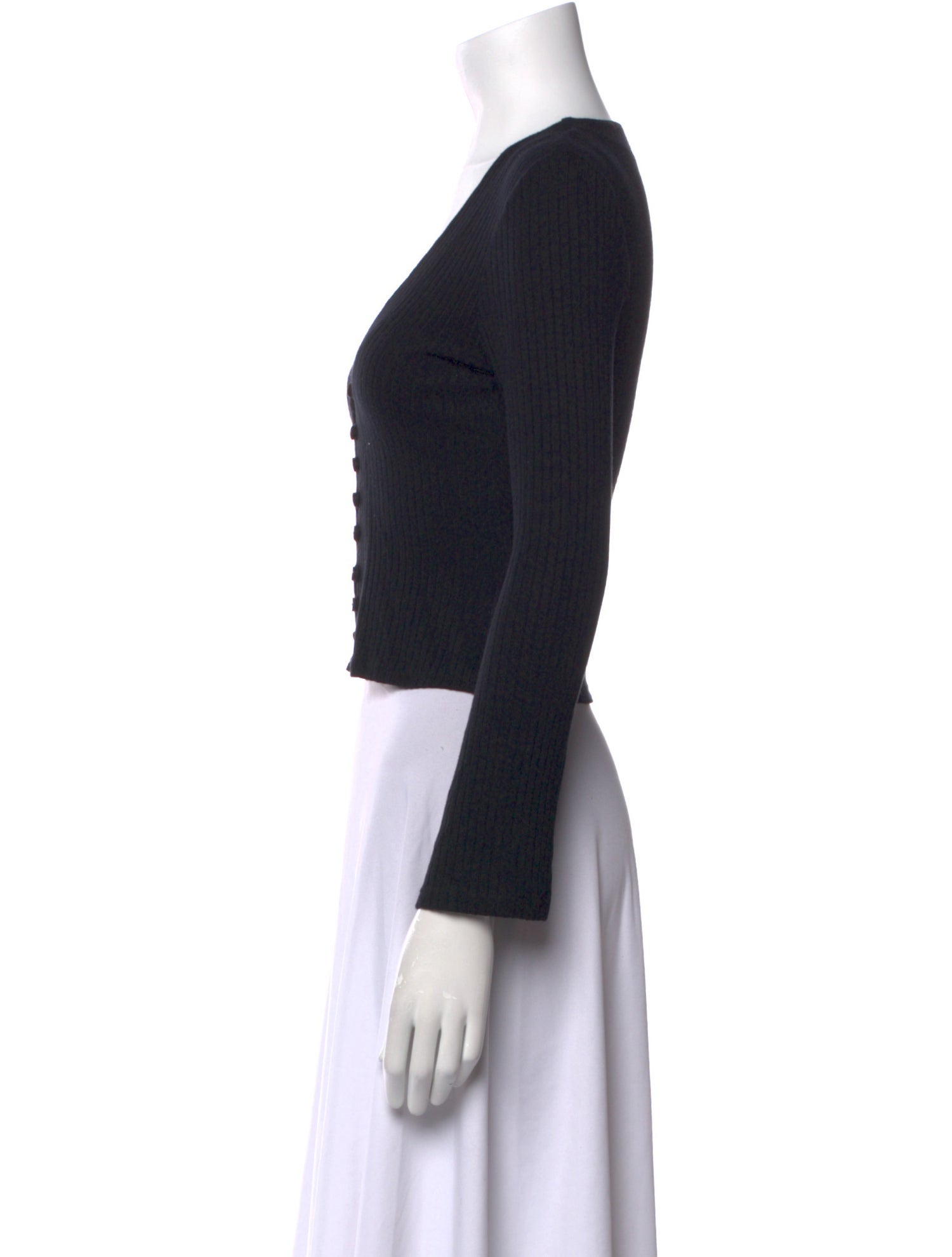 Reformation V-Neck Long Sleeve Crop Top