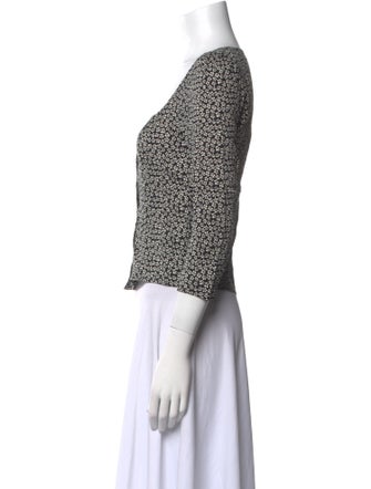 Reformation Printed Square Neckline Crop Top