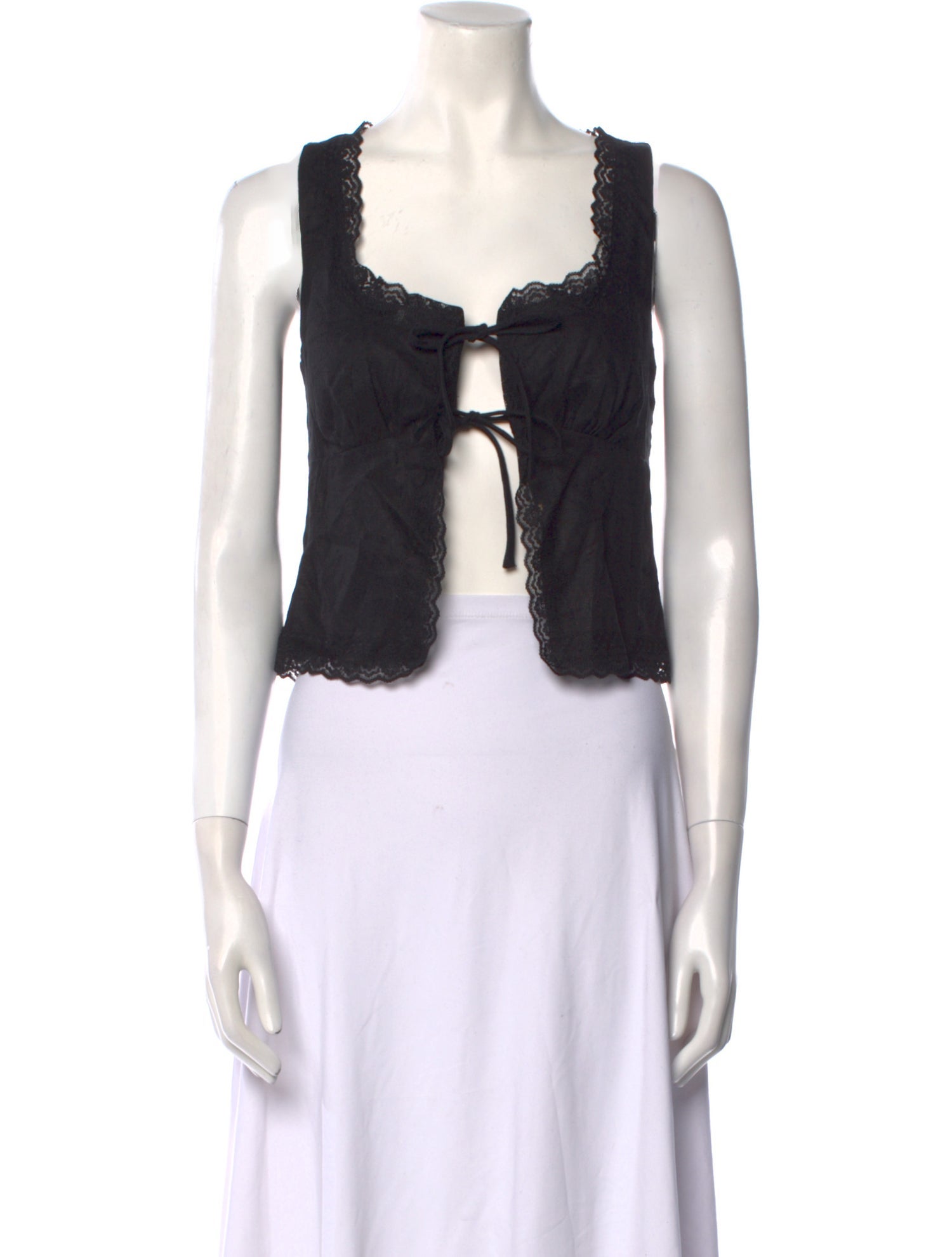 Reformation Linen V-Neck Crop Top