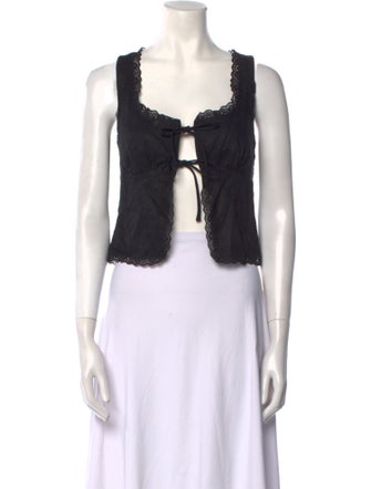 Reformation Linen V-Neck Crop Top