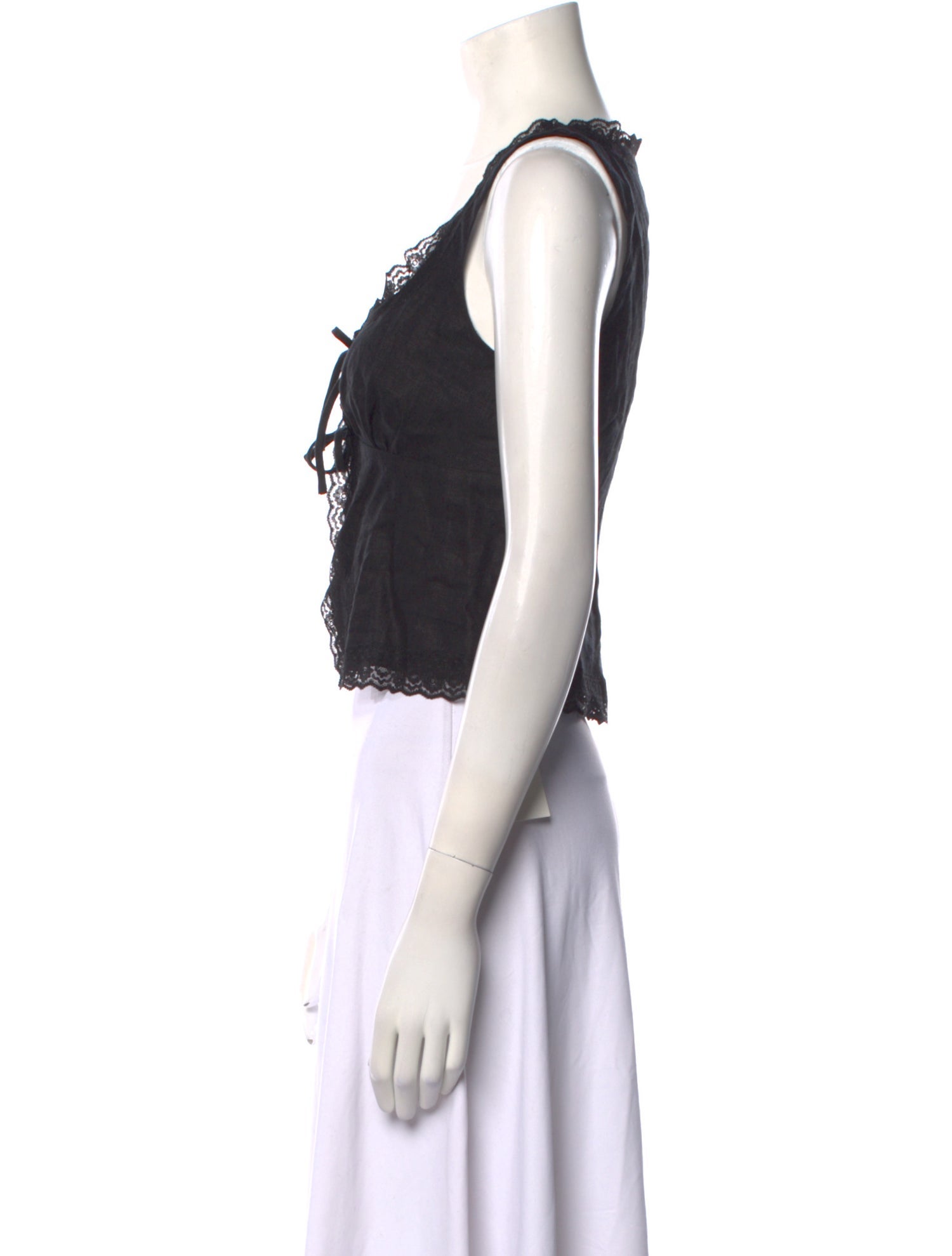 Reformation Linen V-Neck Crop Top