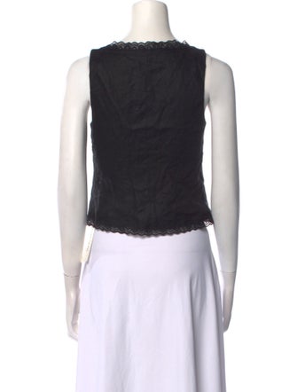 Reformation Linen V-Neck Crop Top