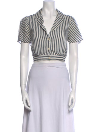 Reformation Striped Short Sleeve Crop Top