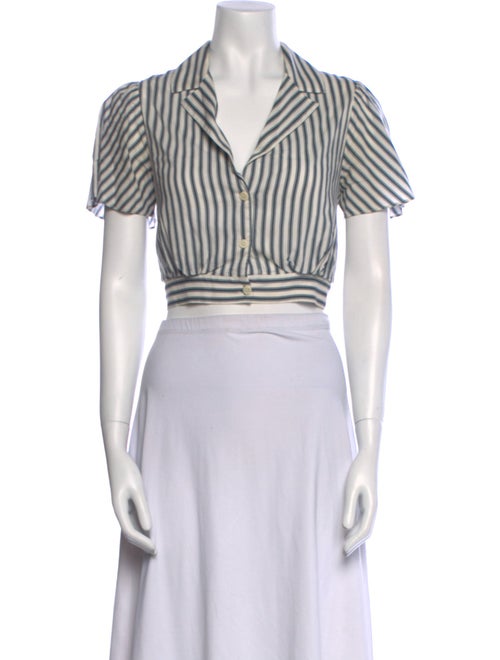 Reformation Striped Short Sleeve Crop Top