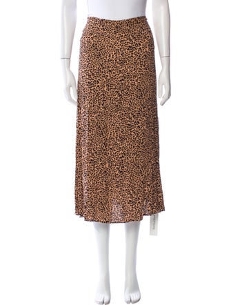 Reformation Animal Print Midi Length Skirt