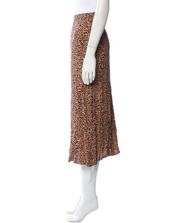 Reformation Animal Print Midi Length Skirt