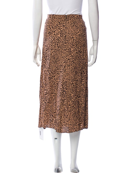 Reformation Animal Print Midi Length Skirt