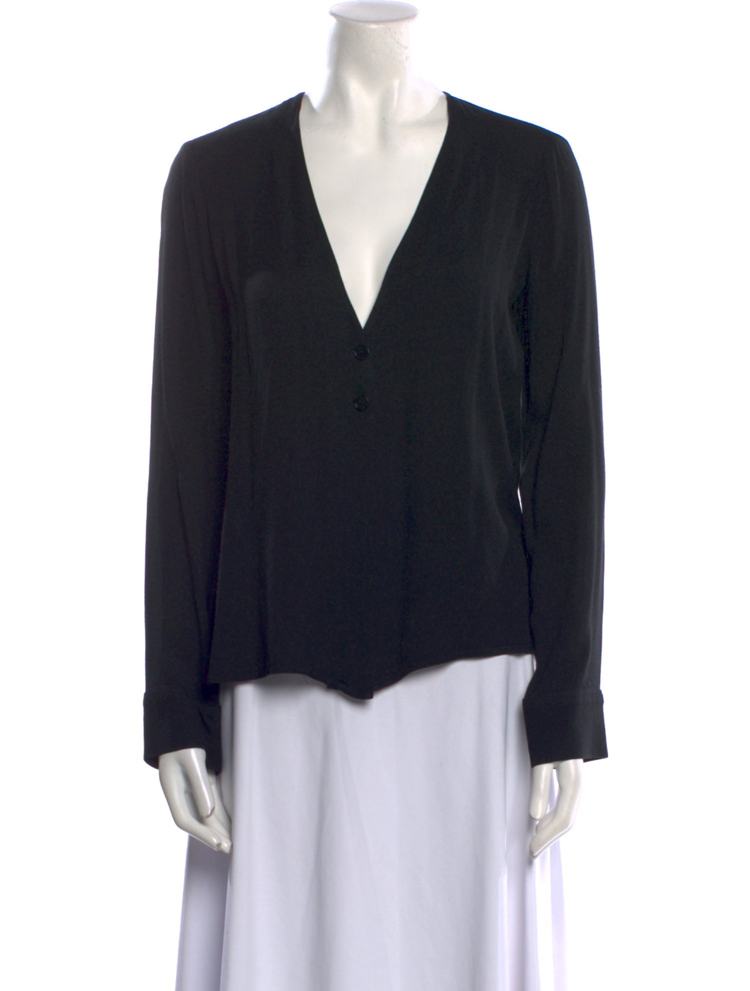 Reformation V-Neck Long Sleeve Blouse