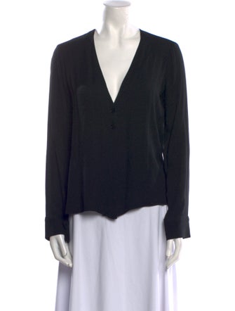 Reformation V-Neck Long Sleeve Blouse