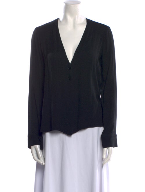 Reformation V-Neck Long Sleeve Blouse