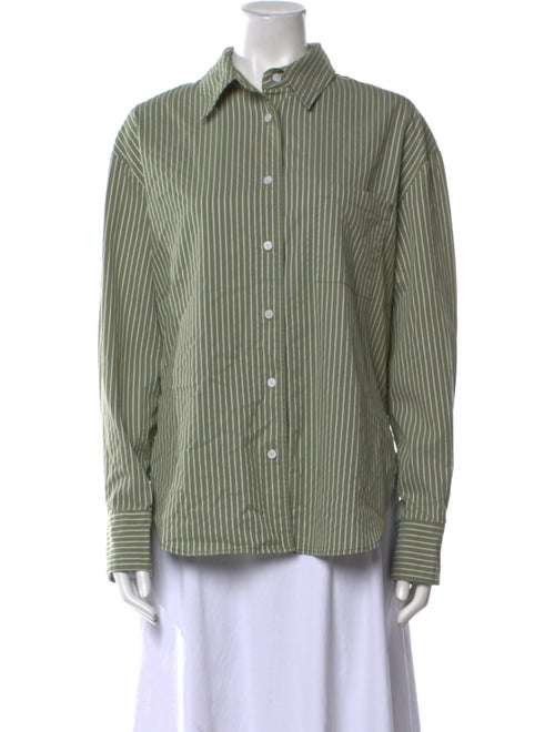 Reformation Striped Long Sleeve Button-Up Top