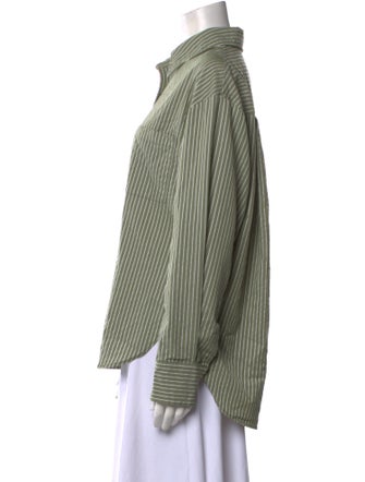 Reformation Striped Long Sleeve Button-Up Top