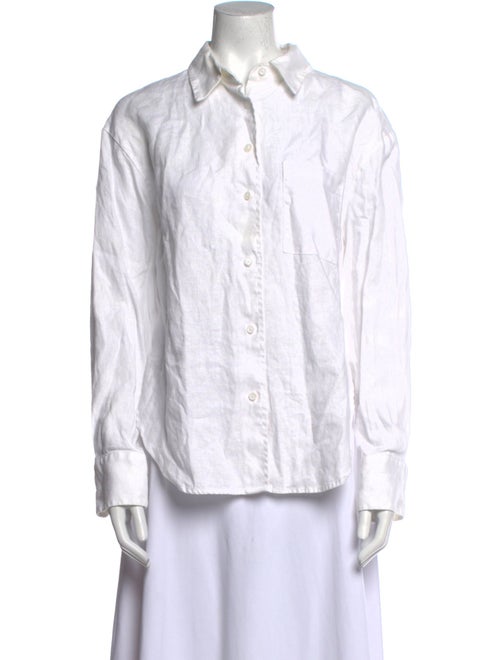 Reformation Linen Long Sleeve Button-Up Top