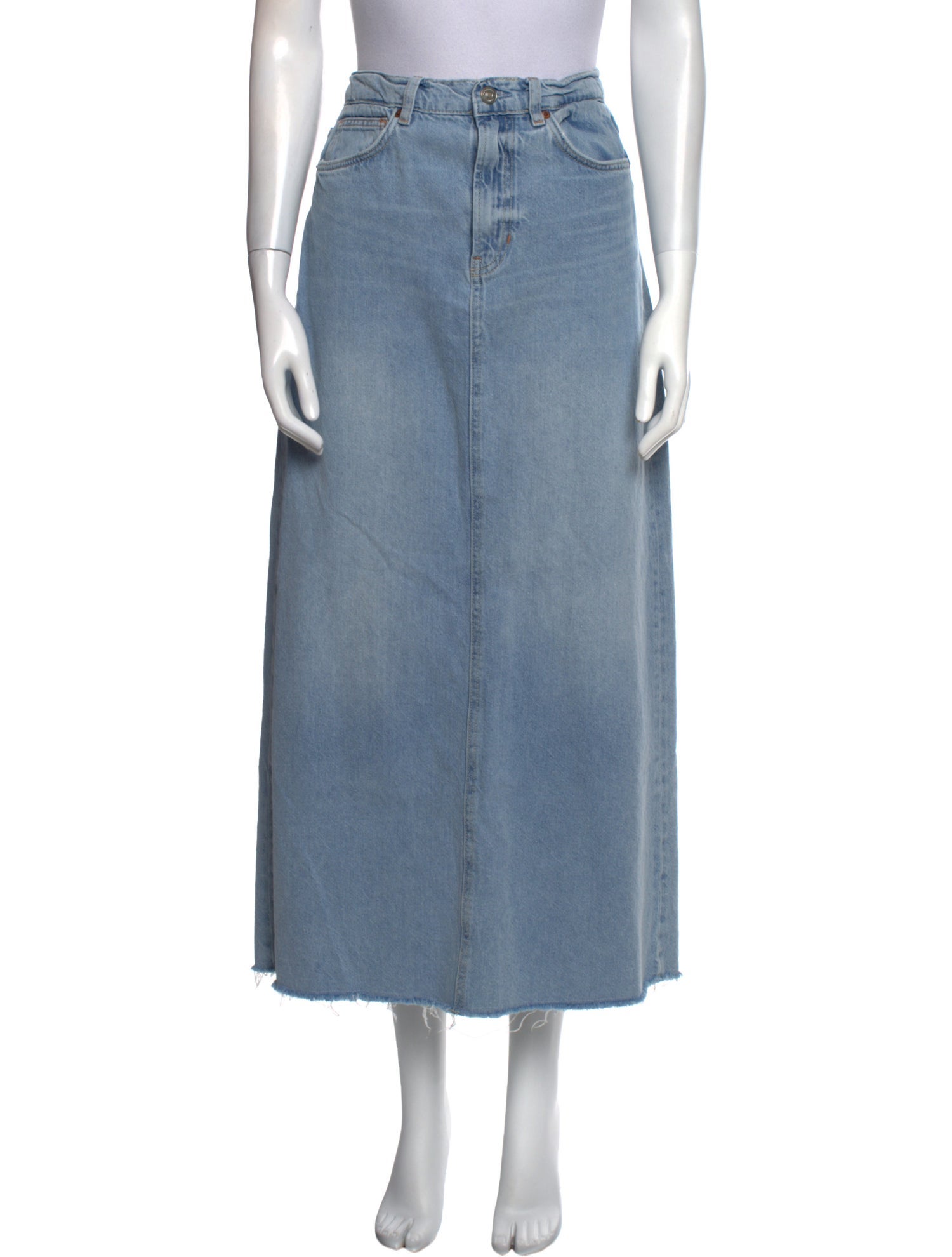 Reformation Raw-Edge Trim Long Skirt