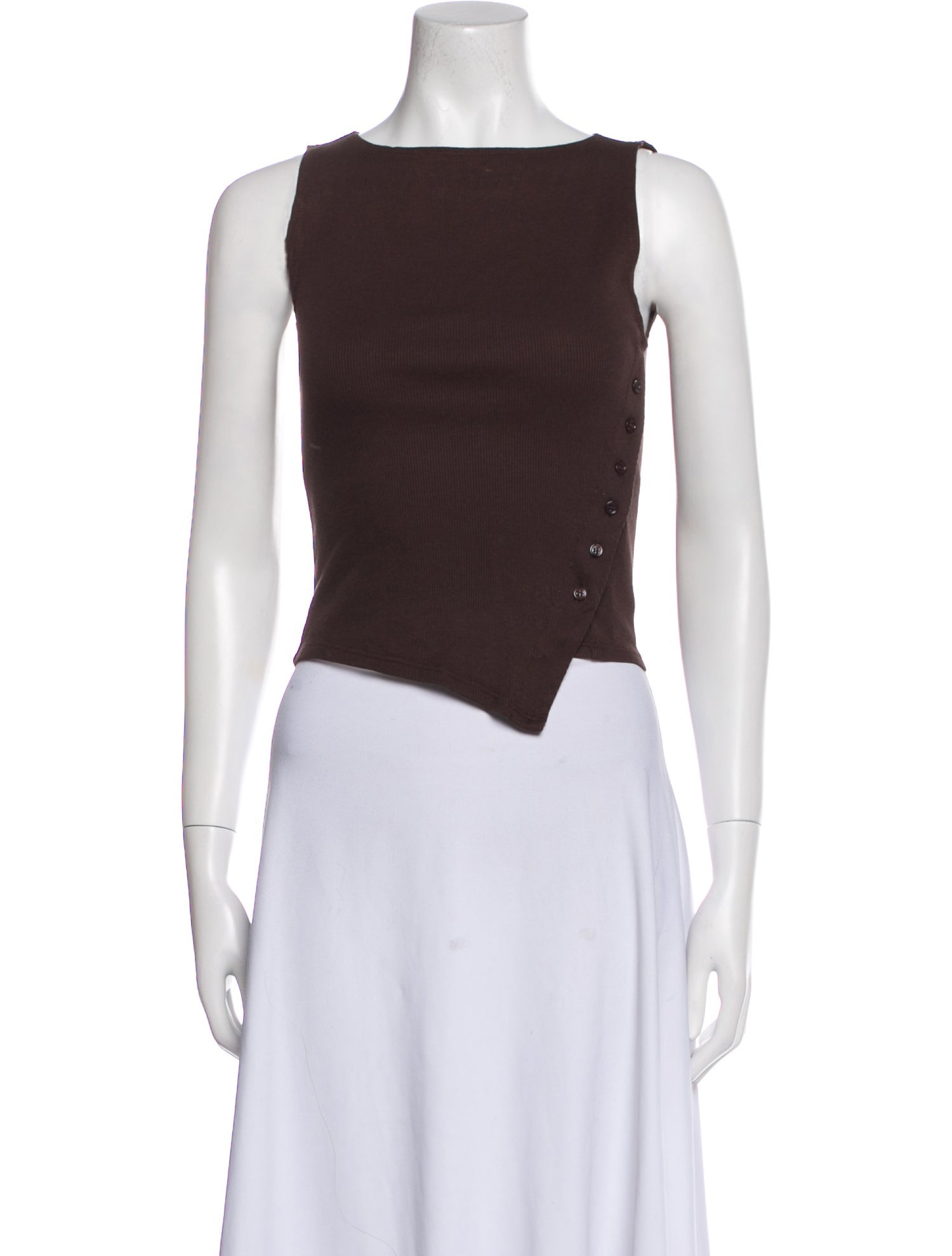 Reformation Bateau Neckline Sleeveless Crop Top