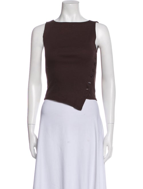 Reformation Bateau Neckline Sleeveless Crop Top