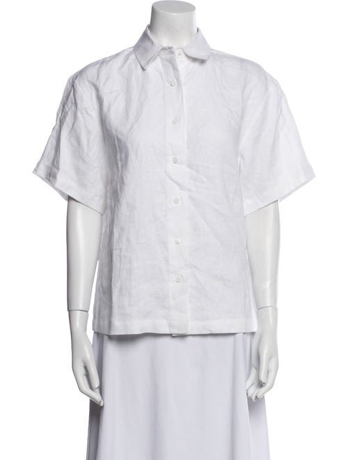 Reformation Linen Short Sleeve Button-Up Top