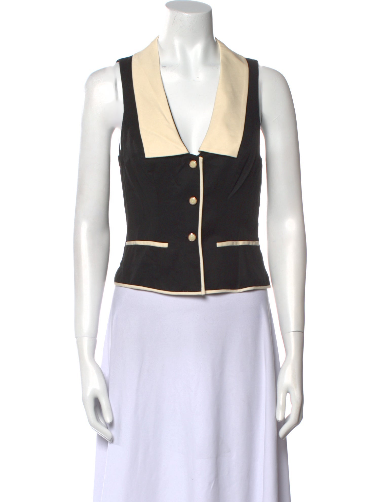 Reformation Colorblock Pattern Sleeveless Crop Top