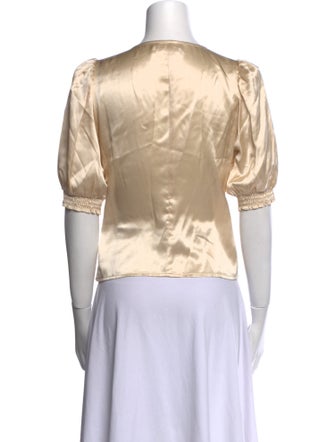 Reformation Silk V-Neck Crop Top