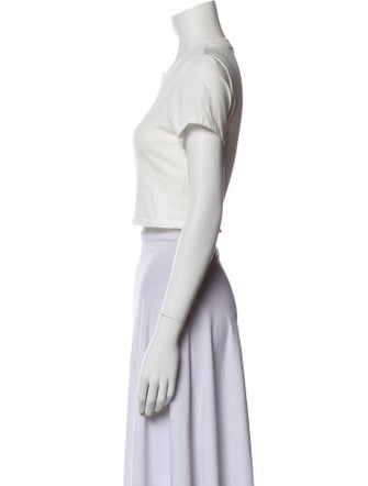 Reformation Crew Neck Short Sleeve Crop Top