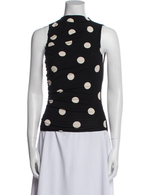 Reformation Polka Dot Print Mock Neck Top