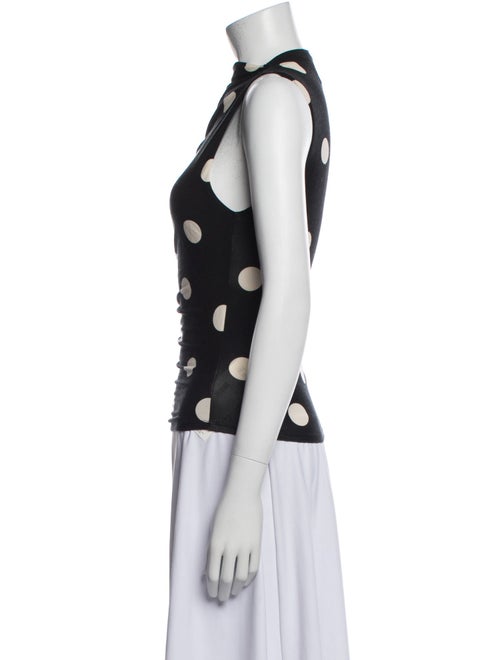 Reformation Polka Dot Print Mock Neck Top