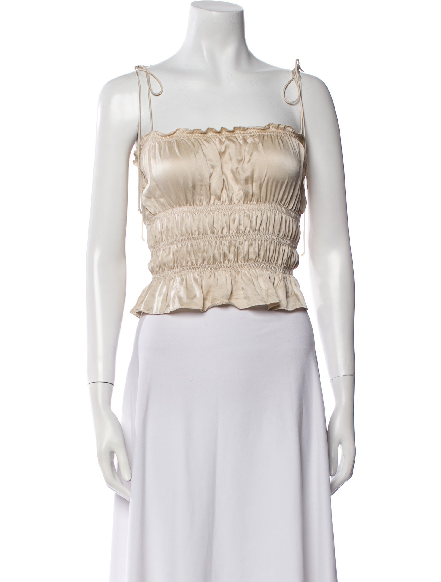 Reformation Silk Square Neckline Crop Top