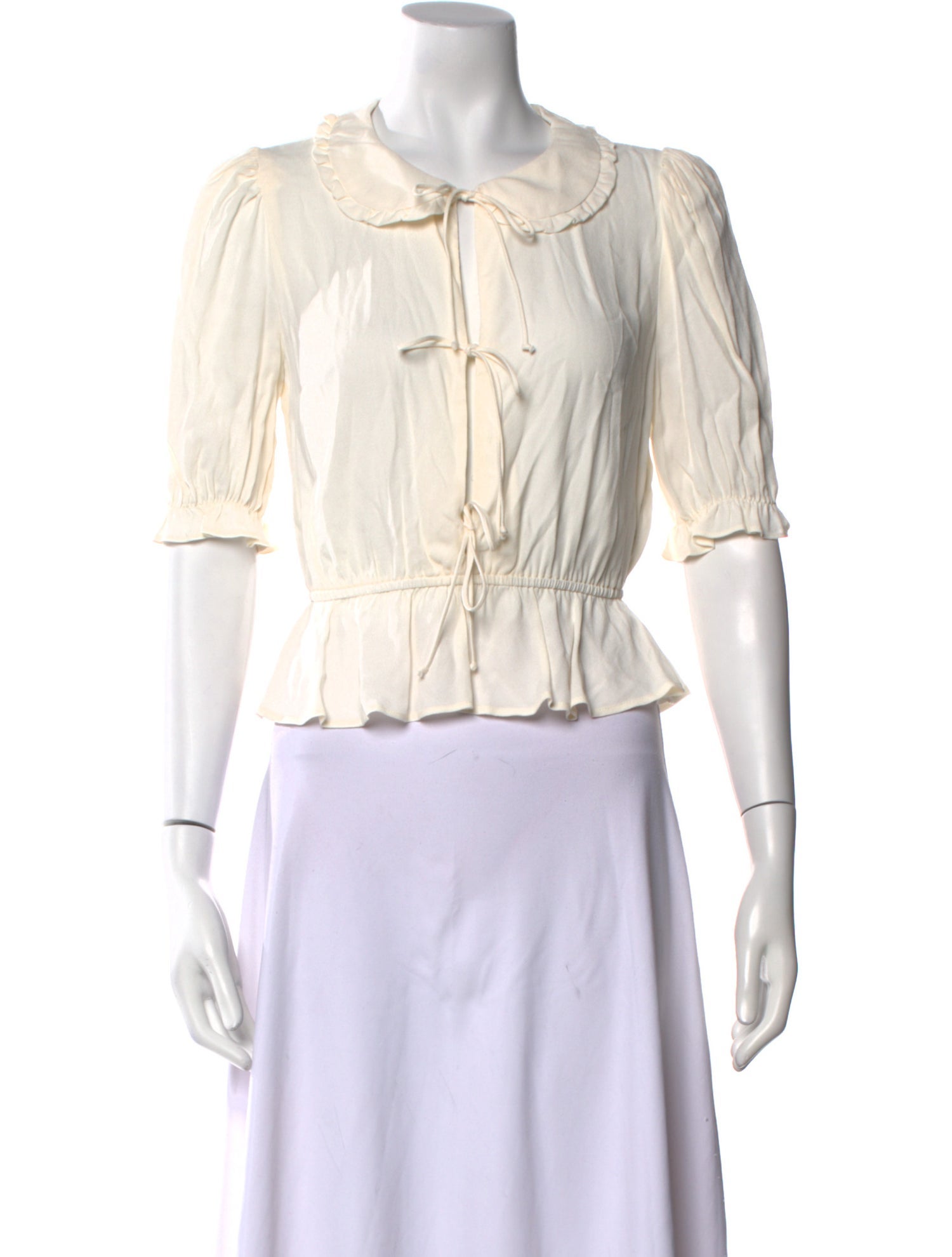 Reformation Three-Quarter Sleeve Crop Top