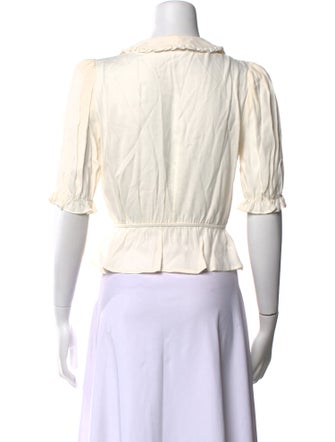 Reformation Three-Quarter Sleeve Crop Top