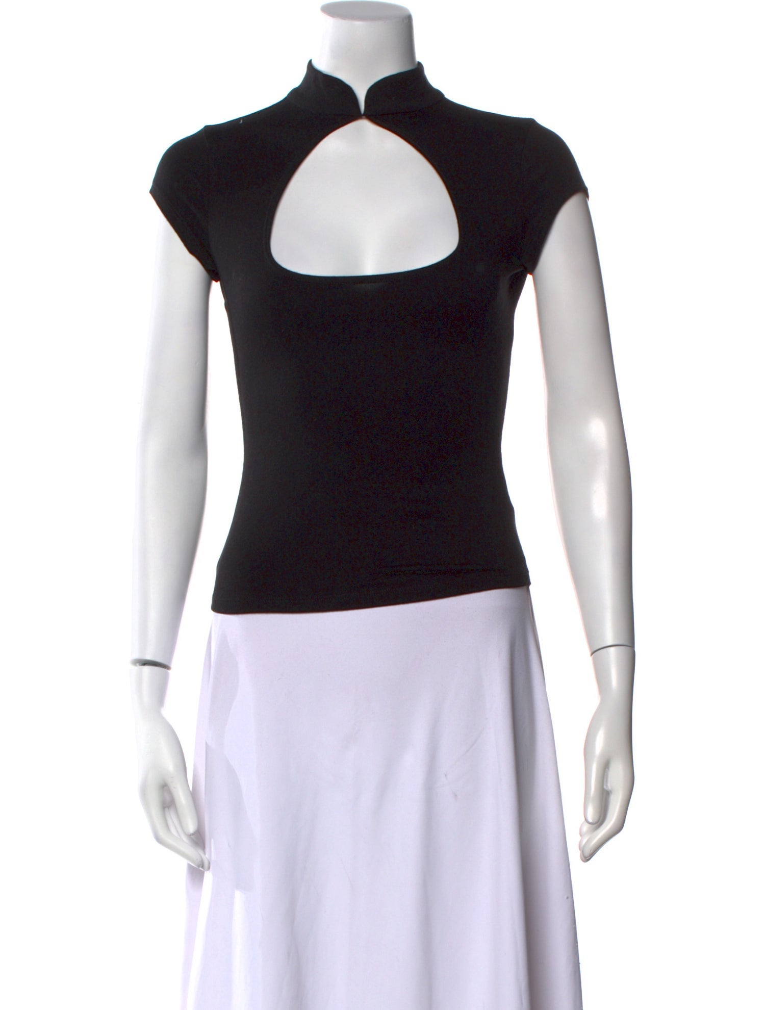 Reformation Mock Neck Short Sleeve Crop Top