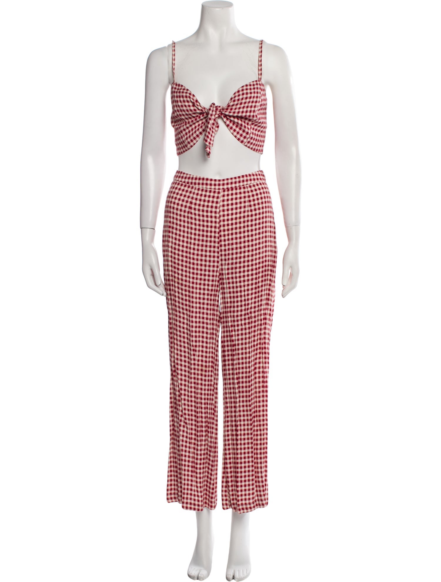 Reformation Plaid Print Pant Set