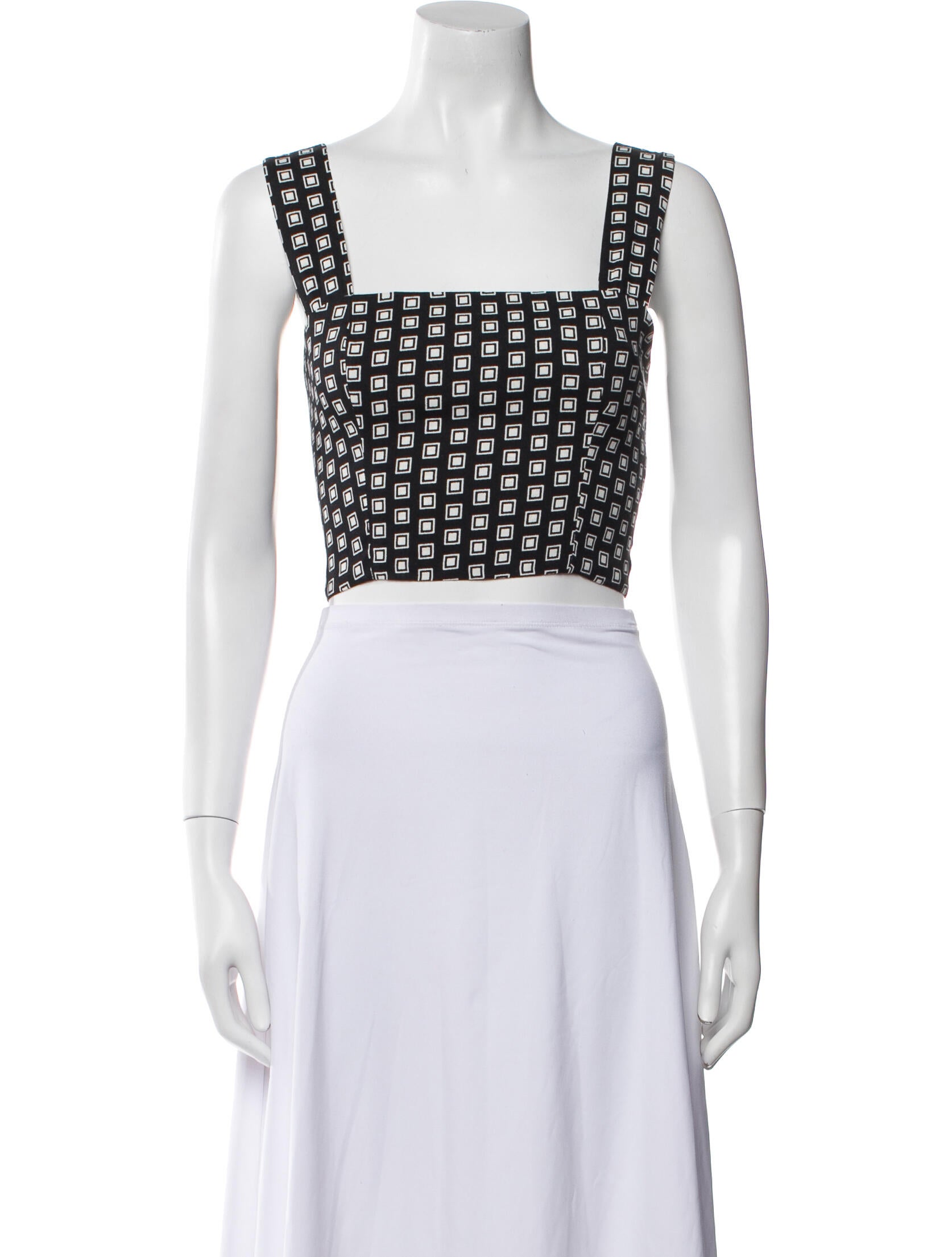 Reformation Printed Square Neckline Crop Top