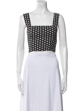 Reformation Printed Square Neckline Crop Top
