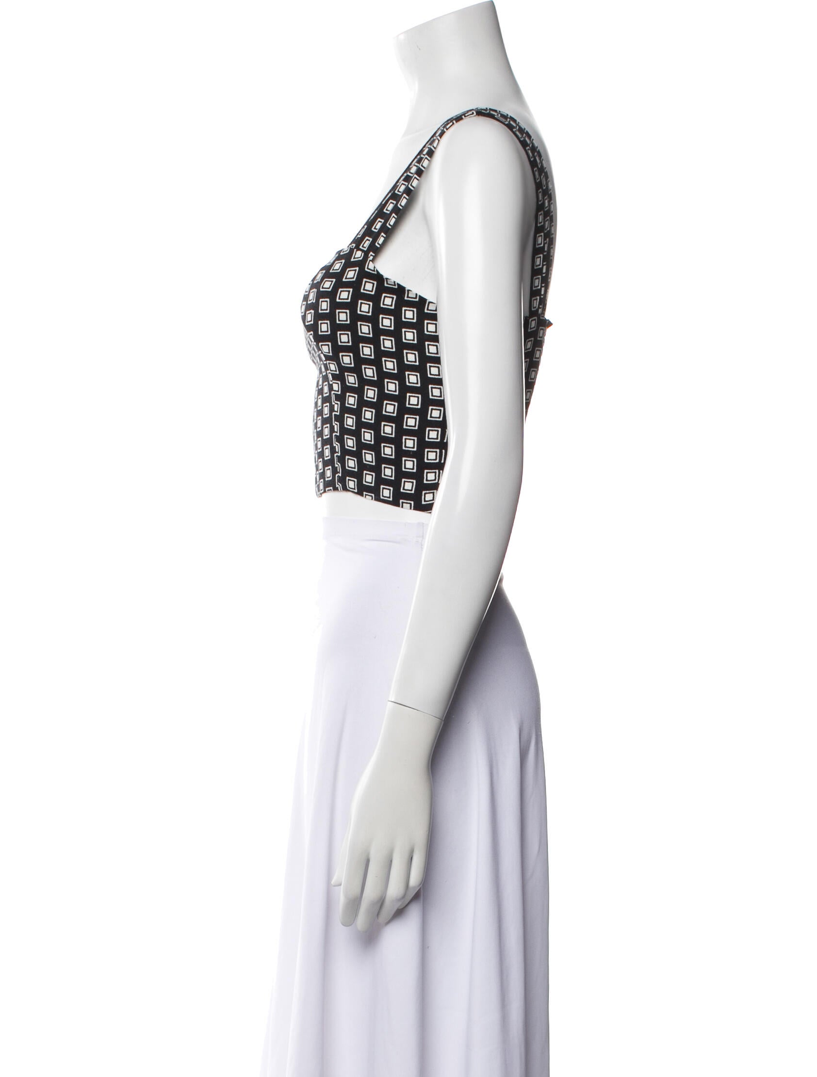 Reformation Printed Square Neckline Crop Top