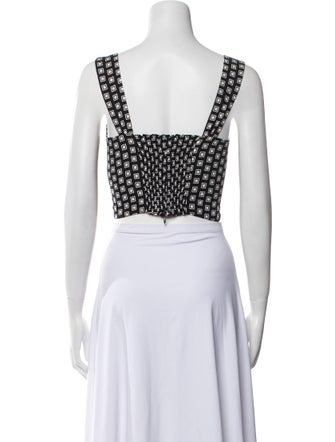 Reformation Printed Square Neckline Crop Top