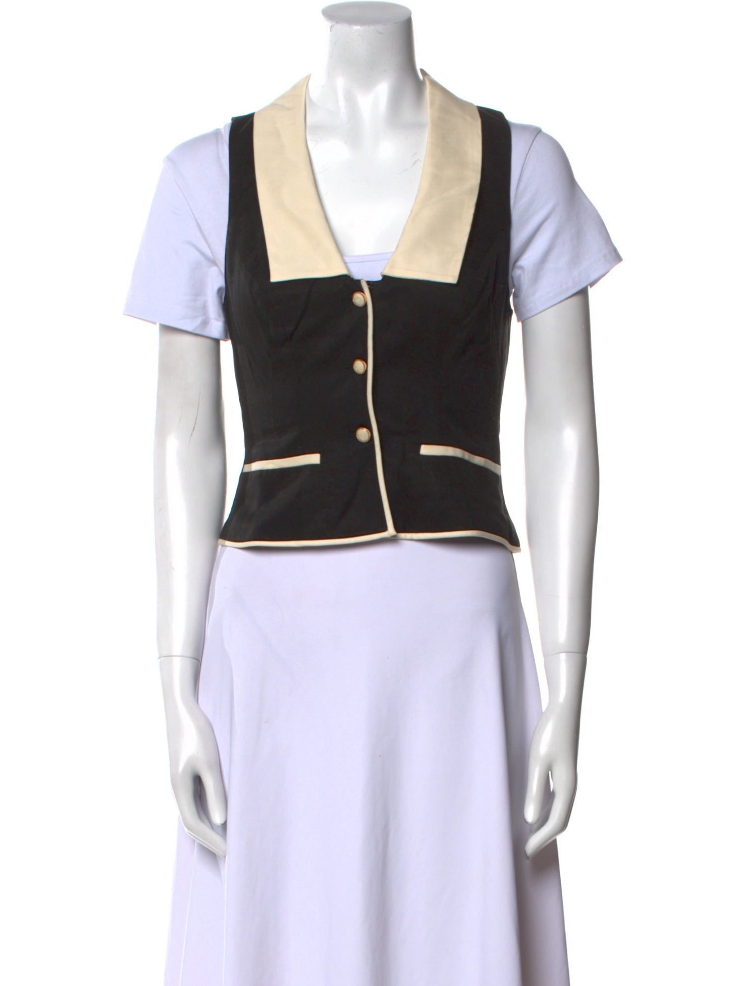 Reformation Colorblock Pattern Square Neckline Crop Top