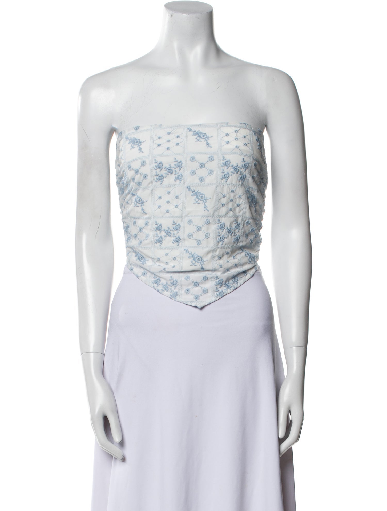 Reformation Lace Pattern Strapless Crop Top