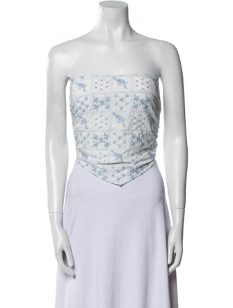 Reformation Lace Pattern Strapless Crop Top
