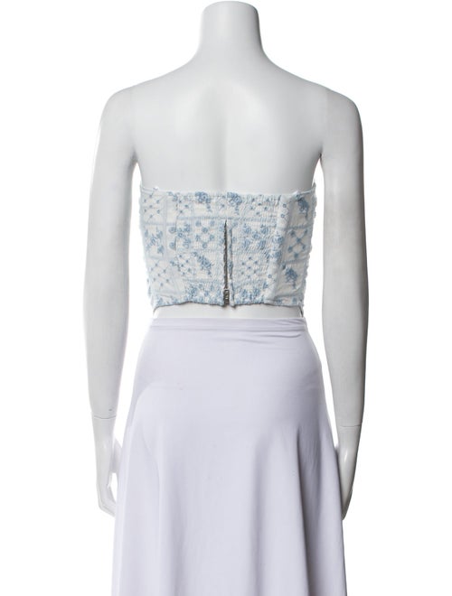 Reformation Lace Pattern Strapless Crop Top