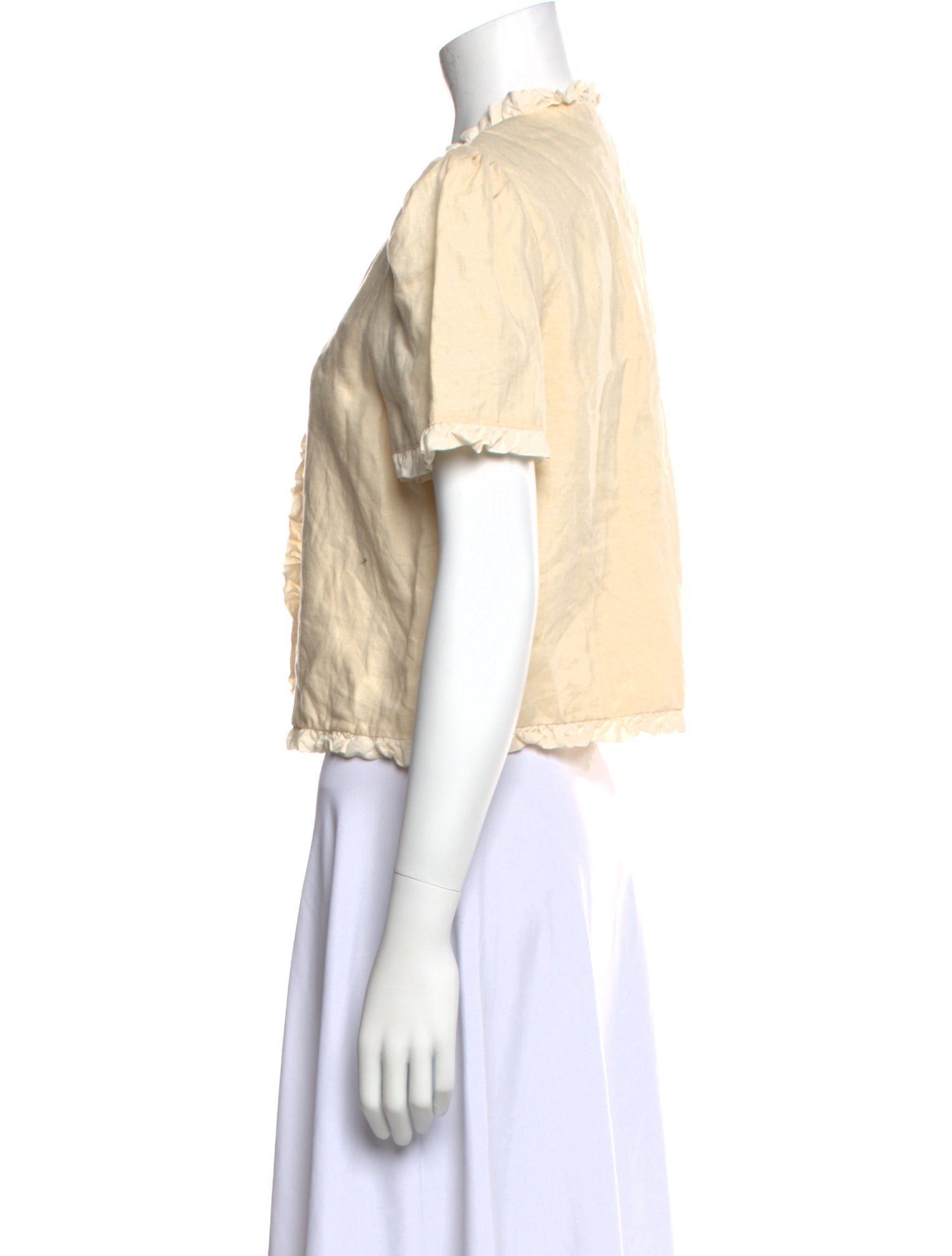 Reformation Linen V-Neck Crop Top