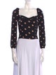 Reformation Polka Dot Print Square Neckline Crop Top